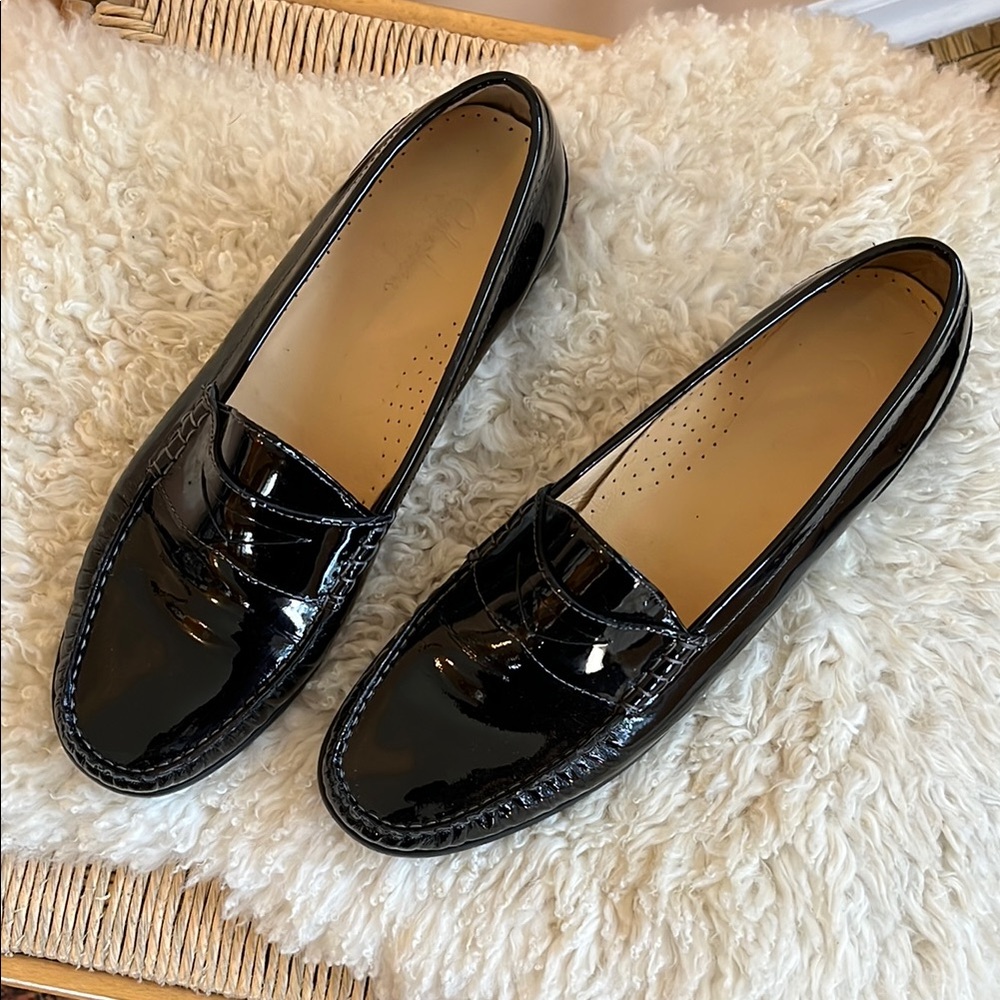Cole Haan Black Patent Leather Loafers, women’s size 9